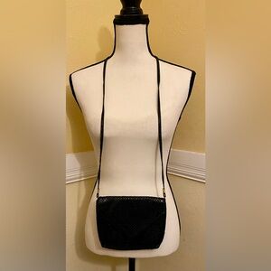 Black Mesh Crossbody Bag; Snap front. Perfect condition.